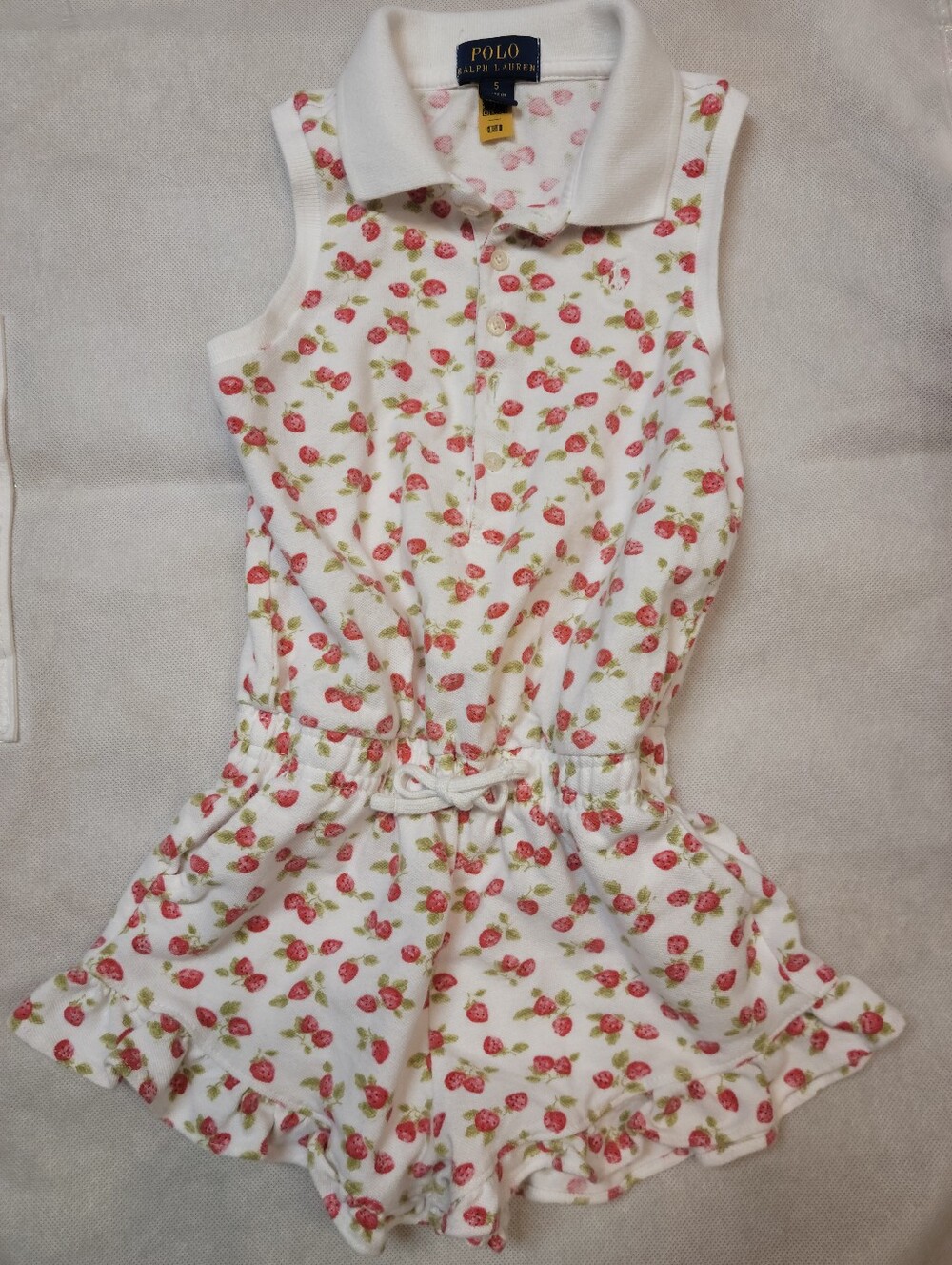 Ralph Lauren Strawberry Ruffle Romper Sz 5